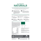Dry dog food bag from Diamond Naturals, large breed chicken and rice formula, 40lb bag for adult dogs.